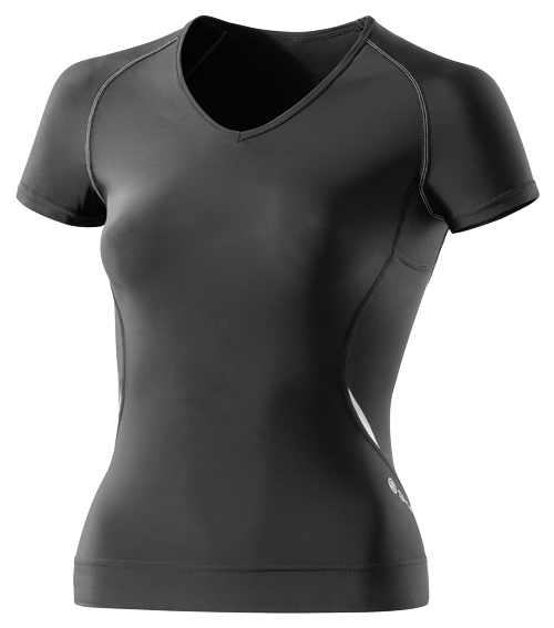 A400 TOP SHORT SLEEVE WOMEN BLACK/SILVER