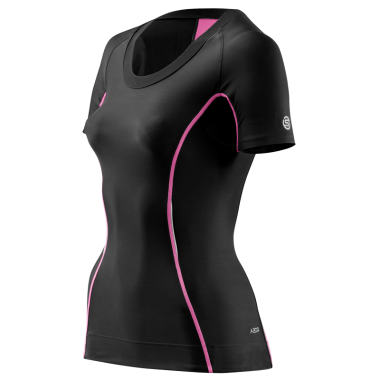 A200 TOP SHORT SLEEVE WOMEN BLACK/PINK